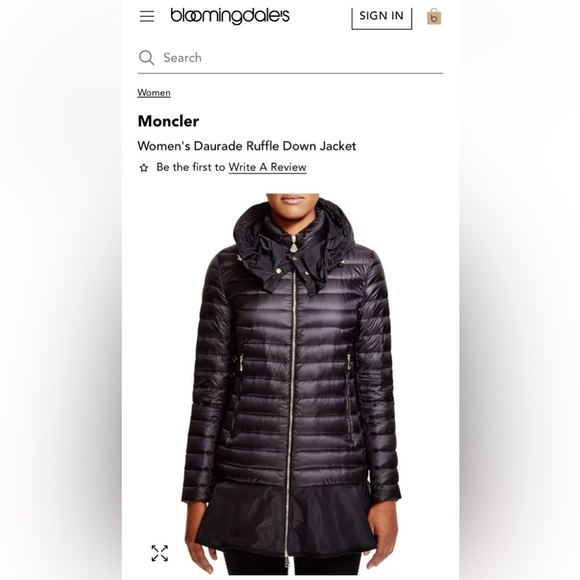 MONCLER Daurade Black Puffer Peplum Down Hooded Jacket Medium Size 2  AUTHENTIC - Picture 3 of 16